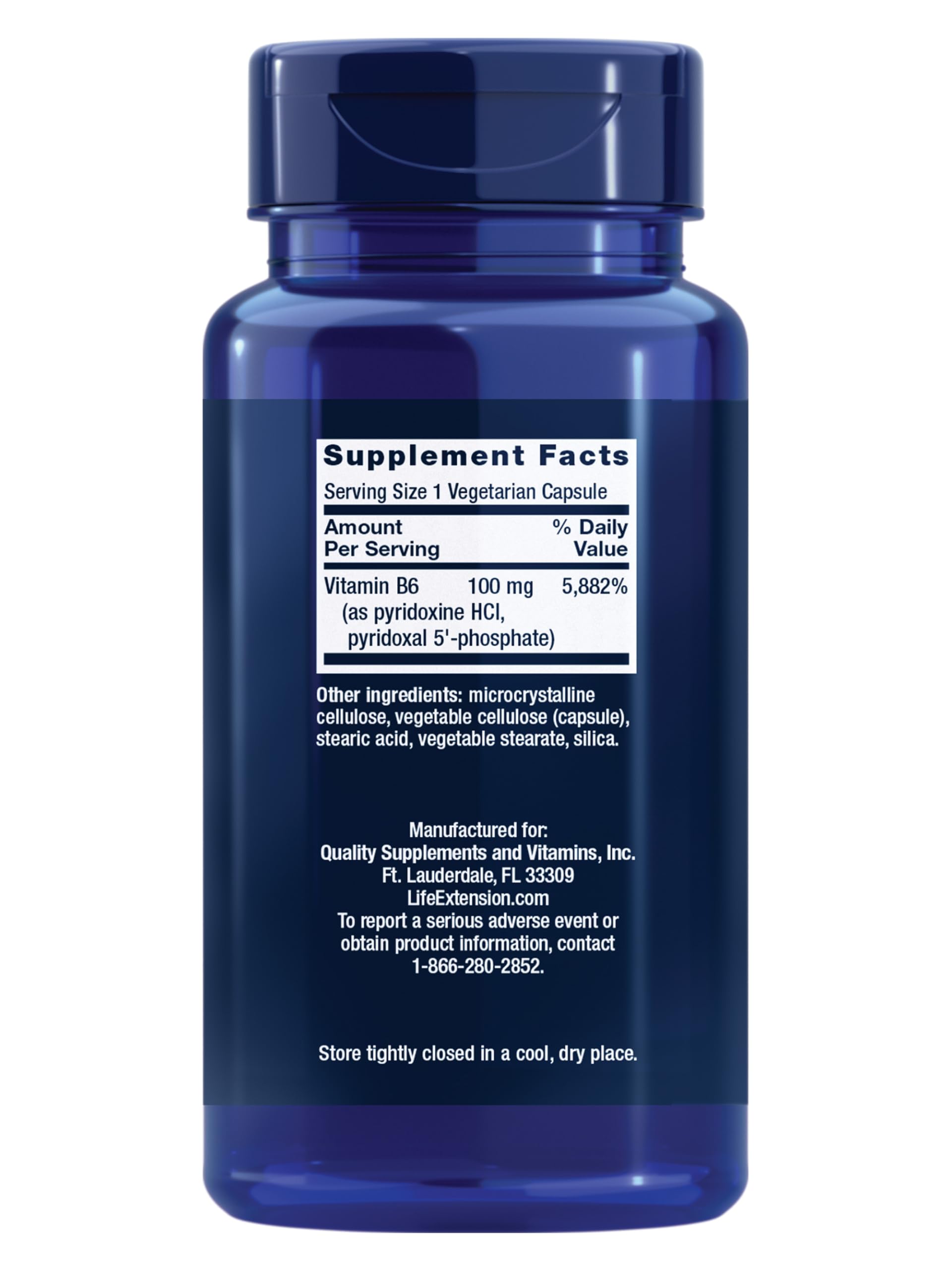 Life Extension Vitamin B6 High Potency, 100 mg, 90 Capsules — Amazon image 2