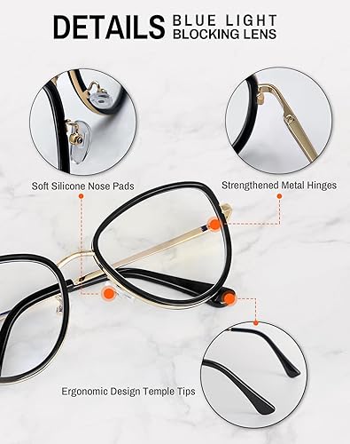 Miniatura 5 de Gafas de luz azul para mujer, a la moda, anti rayos UV, para ordenador y fatiga ocular digital