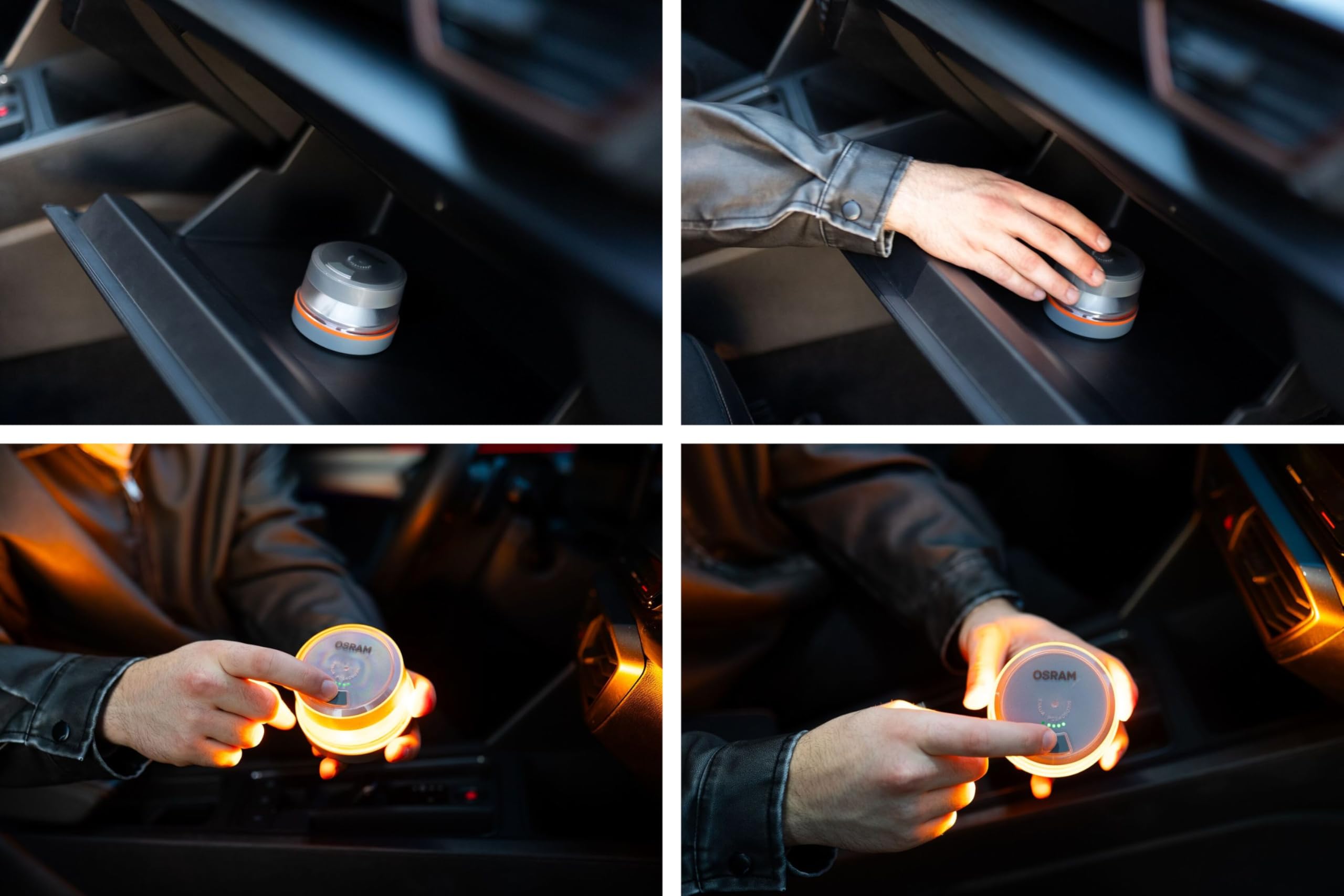 Osram LEDguardian Road Flare Signal V16 IoT, feu d'avertissement LED certifié DGT 3.0, Utilisation obligatoire en Espagne, 1900K, localisation en Temps réel