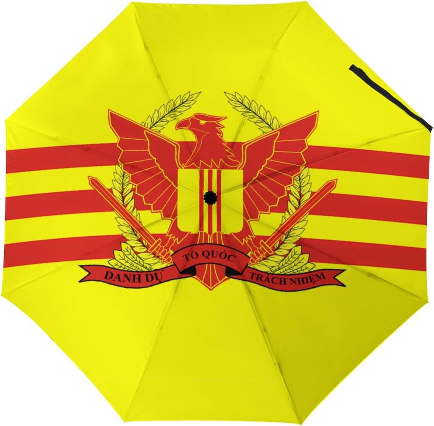 War Flag of South Vietnam Travel 3 Fold Umbrellas Windproof Automatic And Manual Umbrella Portable for Rain And Sun