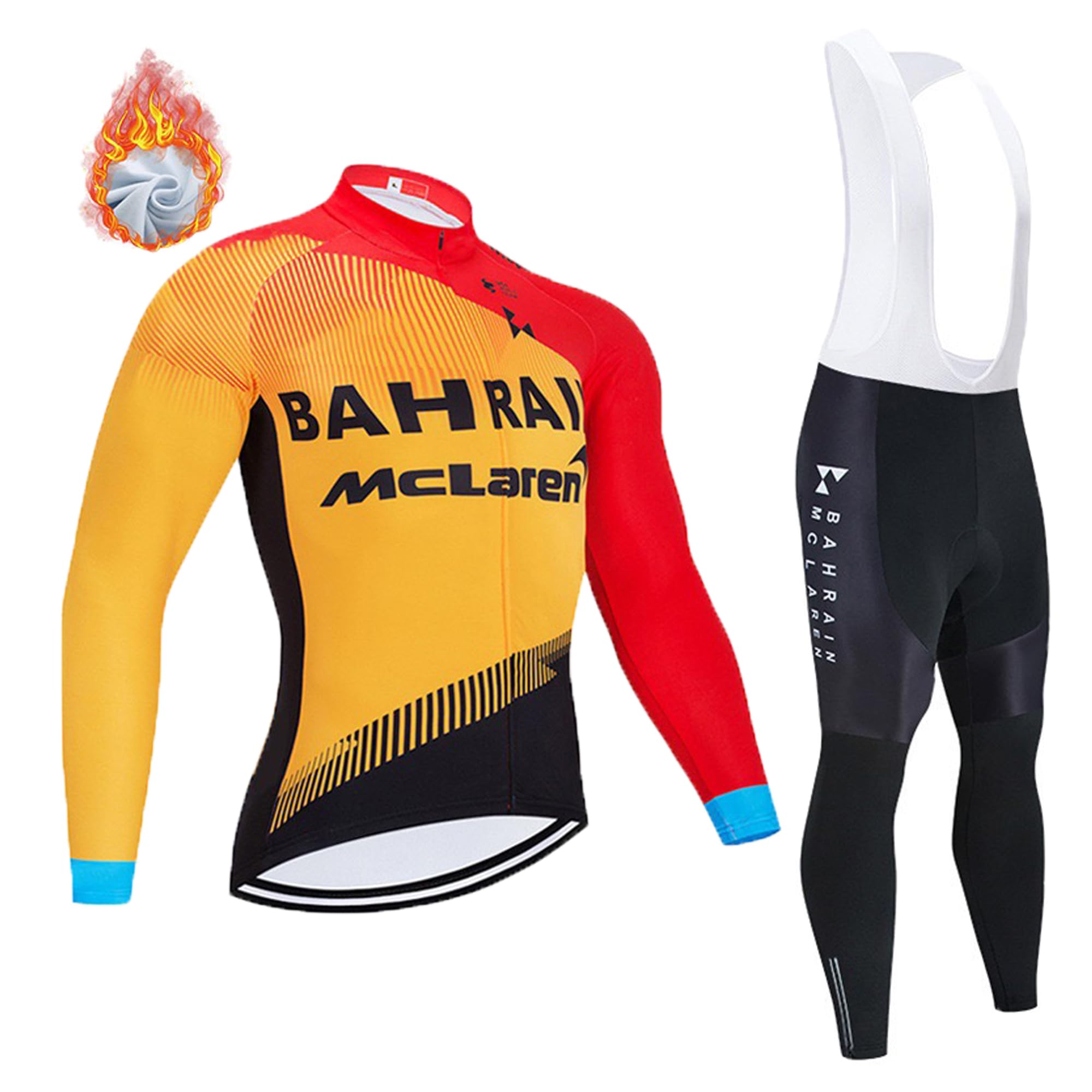 Completo Ciclismo Invernale Uomo - Giacca E Pantaloni Lunghi Imbottiti, Antivento E Traspirante, Con Gel 3D Per Comfort In Bici, Taglie Da S A XXL - Foto 5