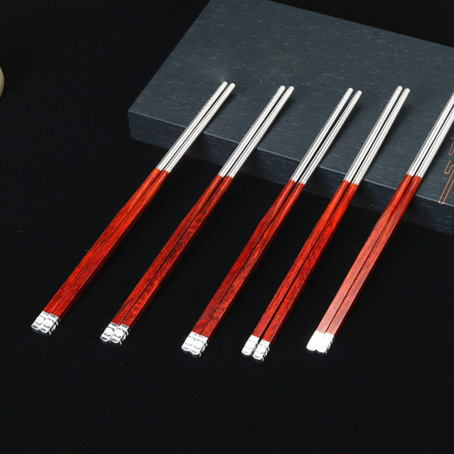 BBAUER chopsticks essstäbchen sushi stäbchen25 cm großes Essstäbchen-Set für den Haushalt, rutschfeste Essstäbchen aus hochwertigem Material(Color:B,Size:4 pairs)