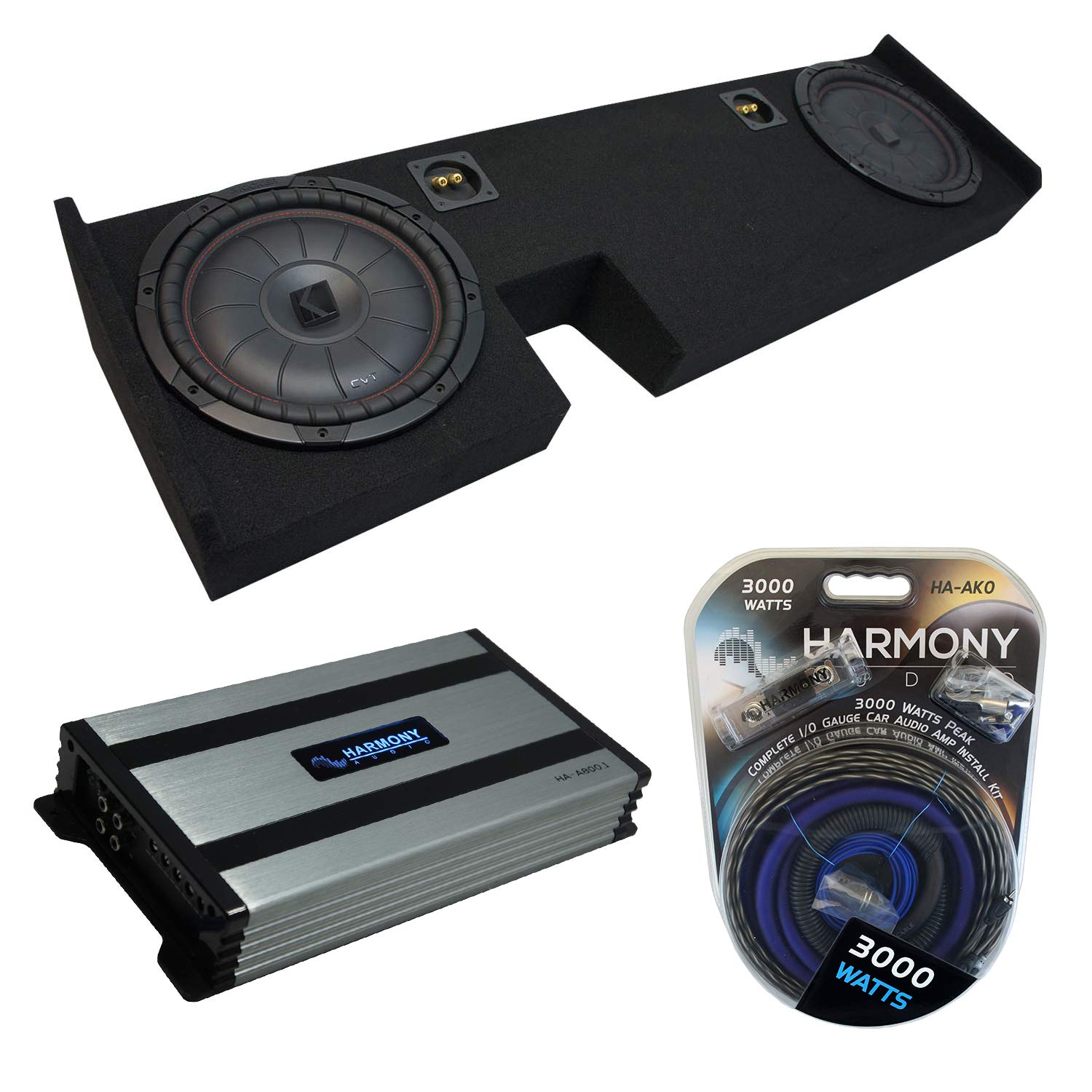 Harmony Audio Compatible with 2009-2014 Ford F-150 Extended/Super Cab Truck Kicker Bundle CompVT CVT10 Dual 10