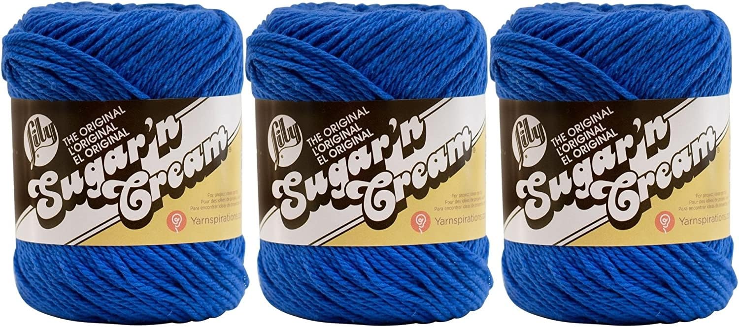 Bulk Buy: Lily Sugar 'n Cream Solids 100% Cotton Yarn (3-Pack) (Dazzle Blue #1131)