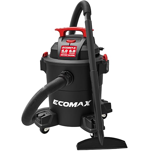 6 Gallon Wet Dry Vacuum, 4 HP 85 CFM 3-in-1 Shop Vac with Suction/Blow/Dry Function, Heavy-Duty Portable Vac for Workshop, Jobsite, Garage and Home Cleaning