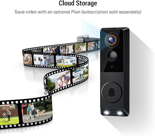 Miniatura 9 de Cámara de timbre inteligente inalámbrica 1080P, detección humana AI, visión nocturna a color, audio bidireccional, optimizada para redes Wi-Fi de