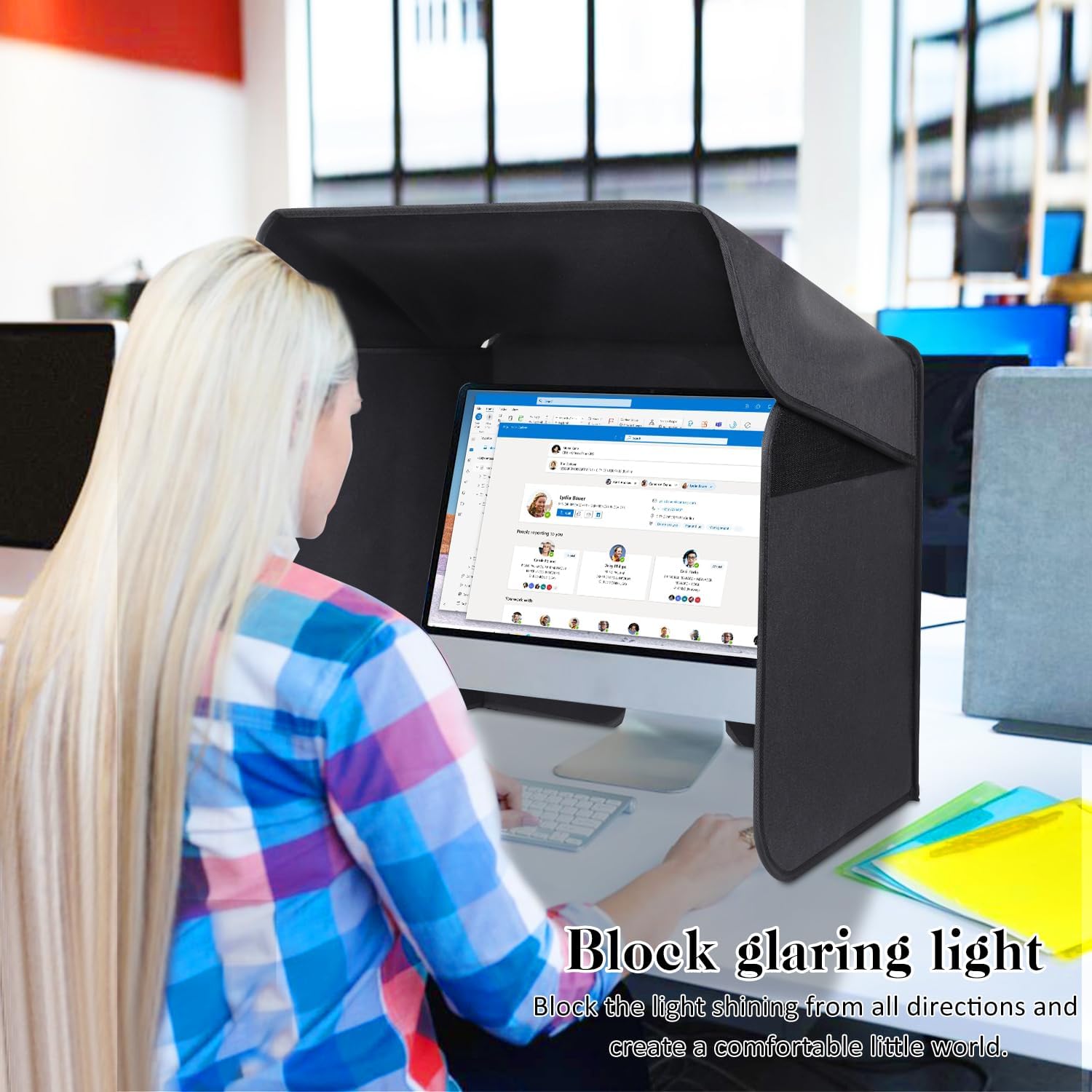 27 inch Display Monitor Hood Sunshade Desktop Computer Sunshade, Large image 4