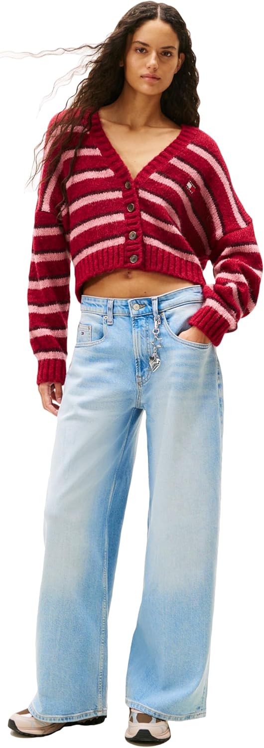 Tommy Jeans Womens Charlie Mid Rise Loose Wide Leg Jeans - Image 3