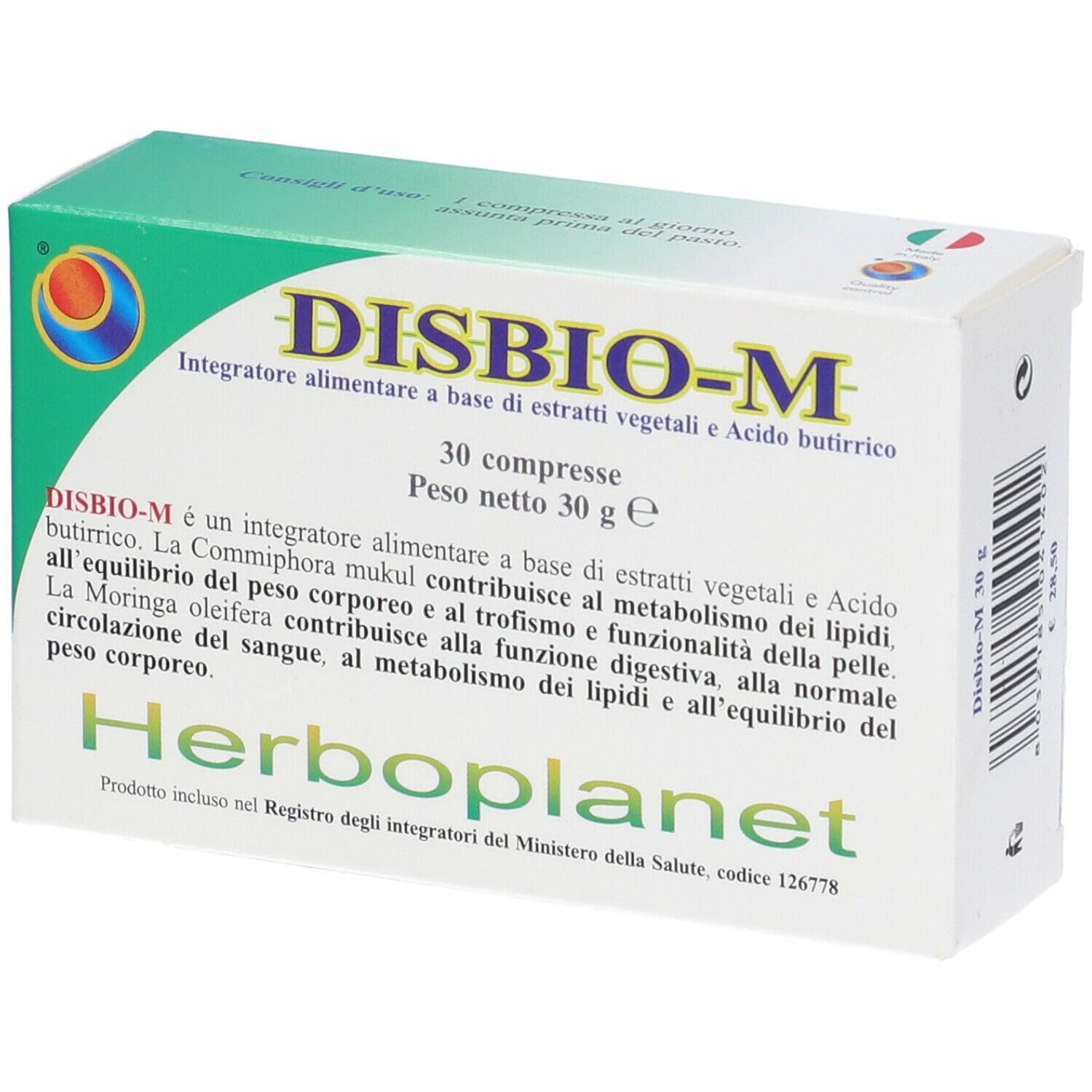 HERBOPLANET DISBIO-M 30comp, Nero, Normale