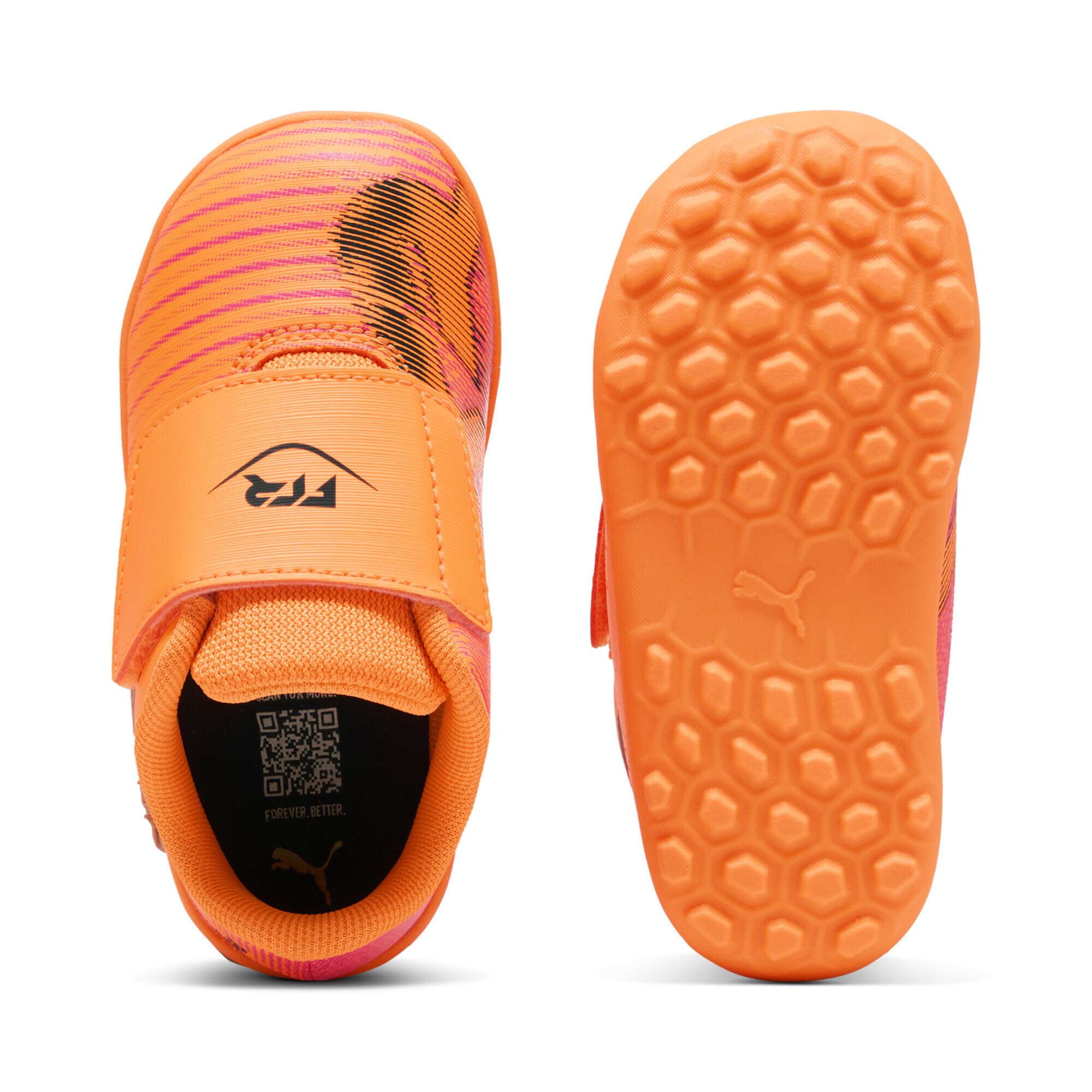 PUMA Chaussures de Football Future 8 Play TT Bébé 24, Heat Fire Black Ravish Orange Pink