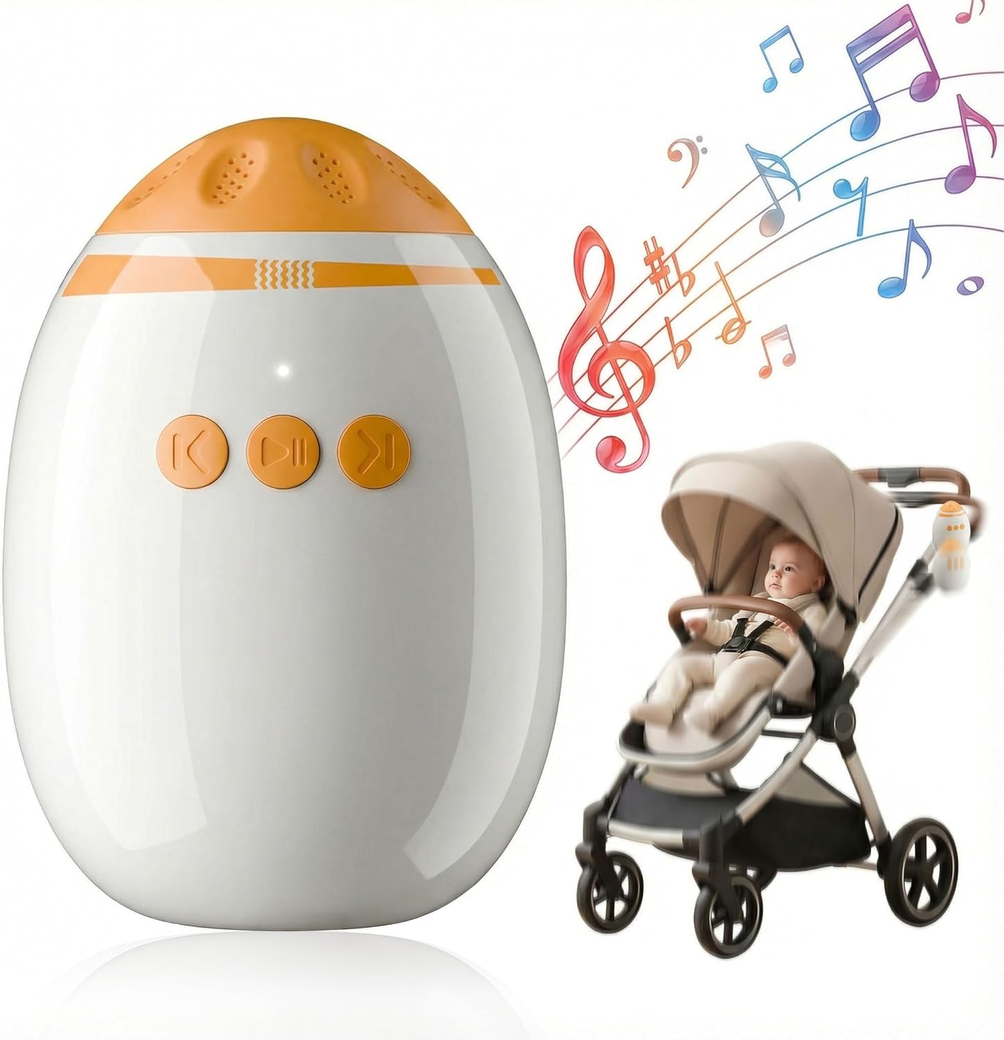 Stroller Rocker with Adjustable Vibration + 11 White Noise Sounds, Hands Free Rocker Under 20dB, Rechargeable Baby Vibrating Sleep Soother for Stroller, Crib & Bassinet