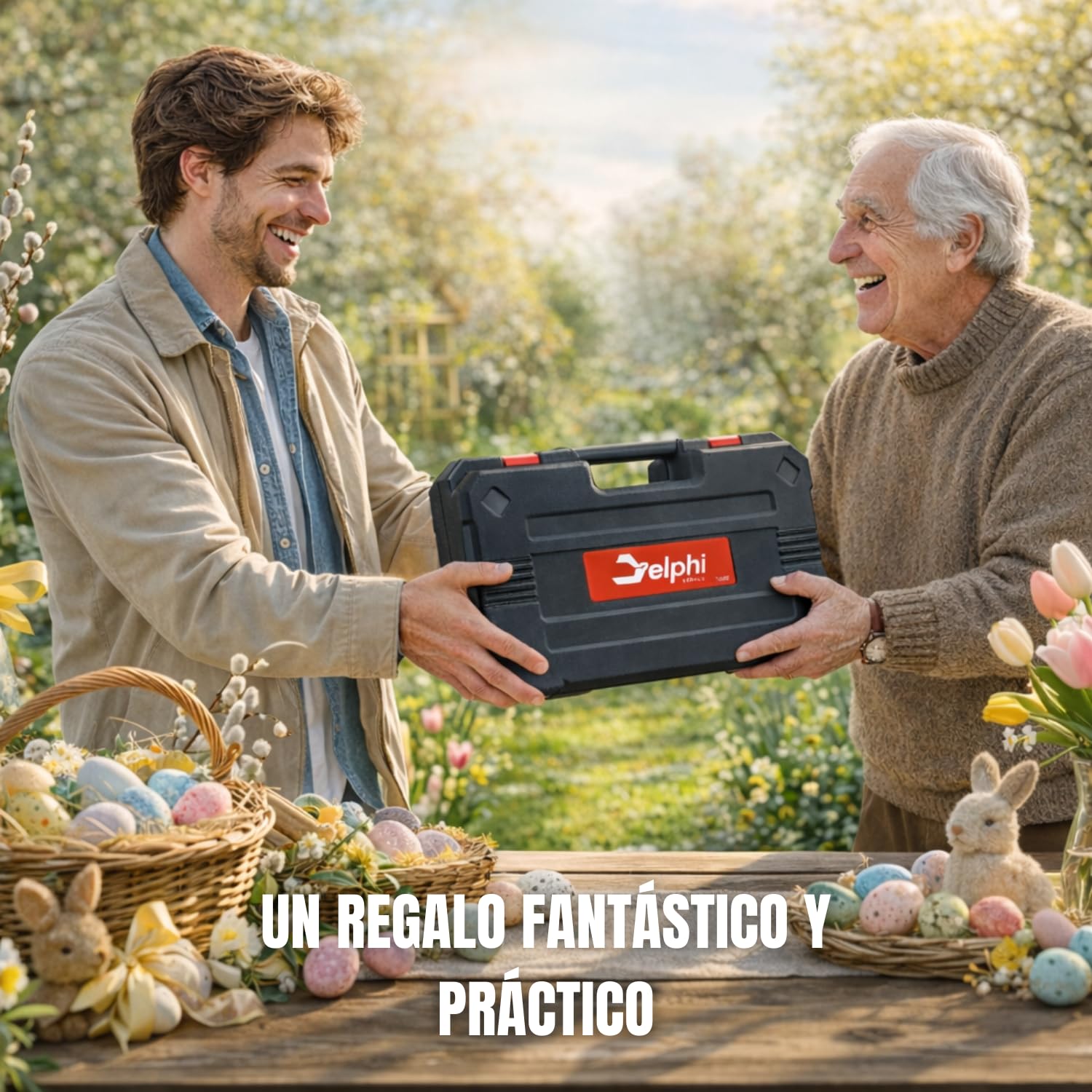 Delphi Mini Motosierra con Batería Sierra de Poda 6 y 4 Pulgadas 800W 21V Motosierra de Mano con 2 Baterías - ideal para cortar ramas, madera, palets y árboles pequeños