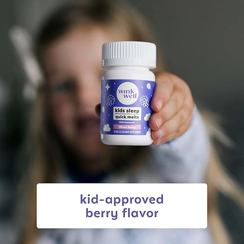 Miniatura 9 de Wink Well Kids Sleep Melts, masticables para dormir con melatonina (1 mg), ayuda rápida para dormir profunda, sin medicamentos, masticables de