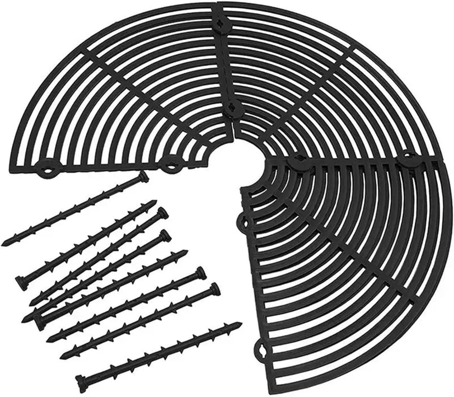 Plant Pot Cover 6PCS Plant Pot Soil Guard Cover with Nails Cat Digging Stopper Soil Protection Mesh Covers Baby-proofing(Black L)