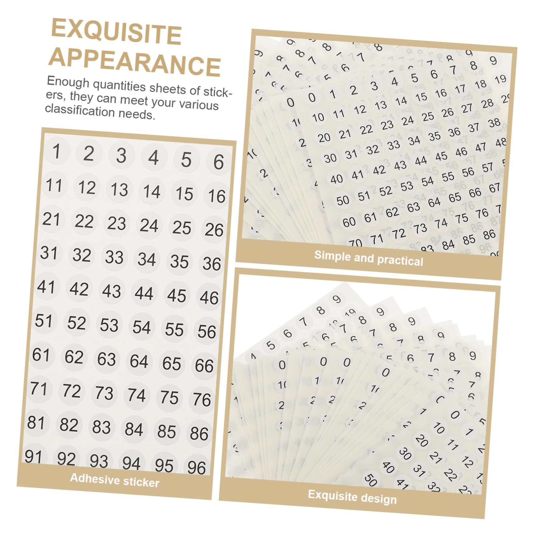 SHINEOFI 5 Sätze Runde Selbstklebende Nummernaufkleber Wasserfeste Markierungssticker Für Klassifizierung Von Flaschen Dosen Und Behältern Vinyl Aufkleber Zur Einfachen 20 Stück * 5