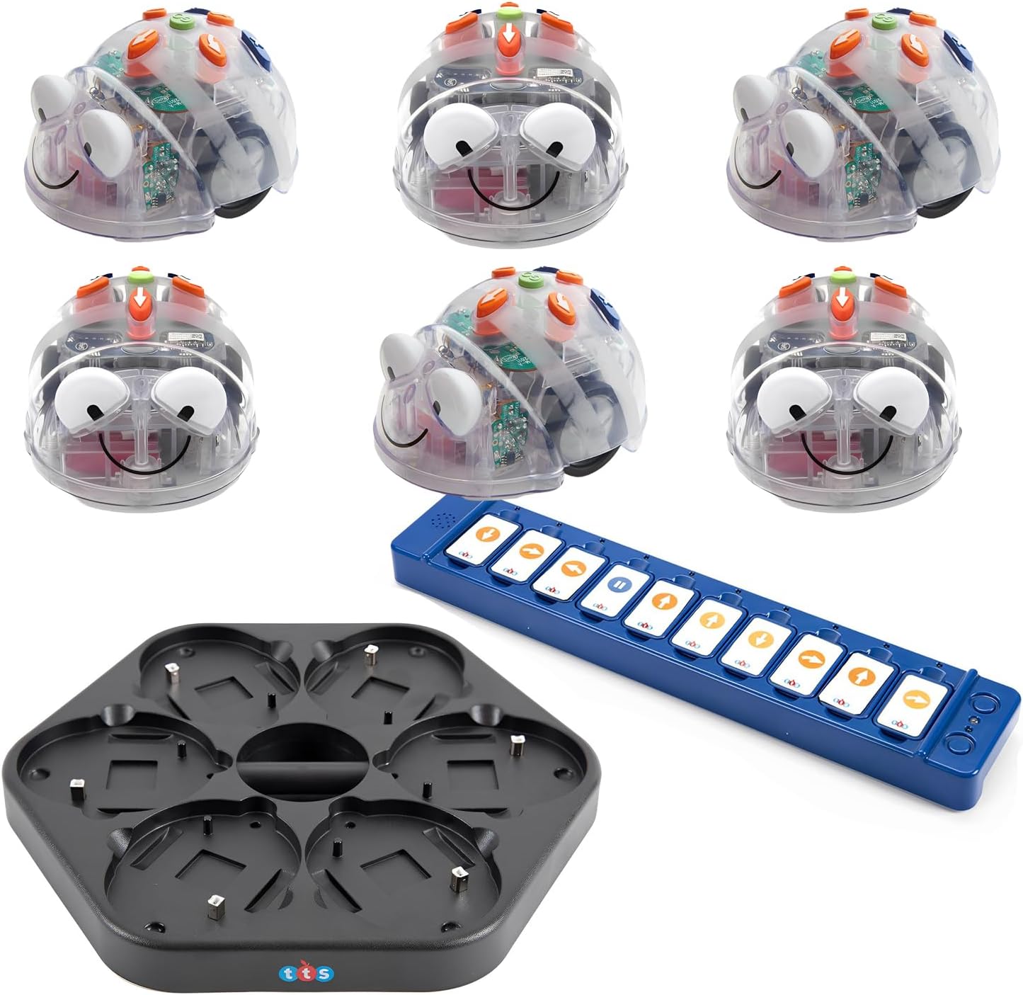 Basic Programming: 6 Blue-Bots See & Say with Free Tactile Code Reader & Free Docking Station w/USB Cable - Perfect for Home, Classroom, Office, Bedroom & Study Room Use