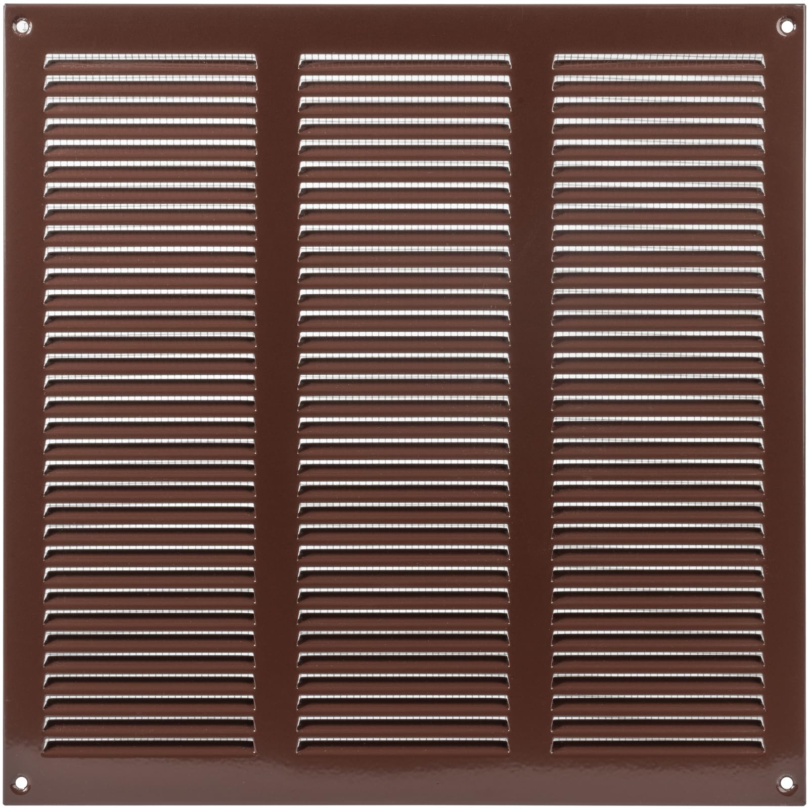 Vent Systems 300 x 300 mm / 12" x 12" Inch Vent Cover - Brown Galvanised Metal Vent Cover - Air Supply Ventilation Cover with Screen Mesh - Louvered HVAC Air Vent Covers for Bathroom, Home Office