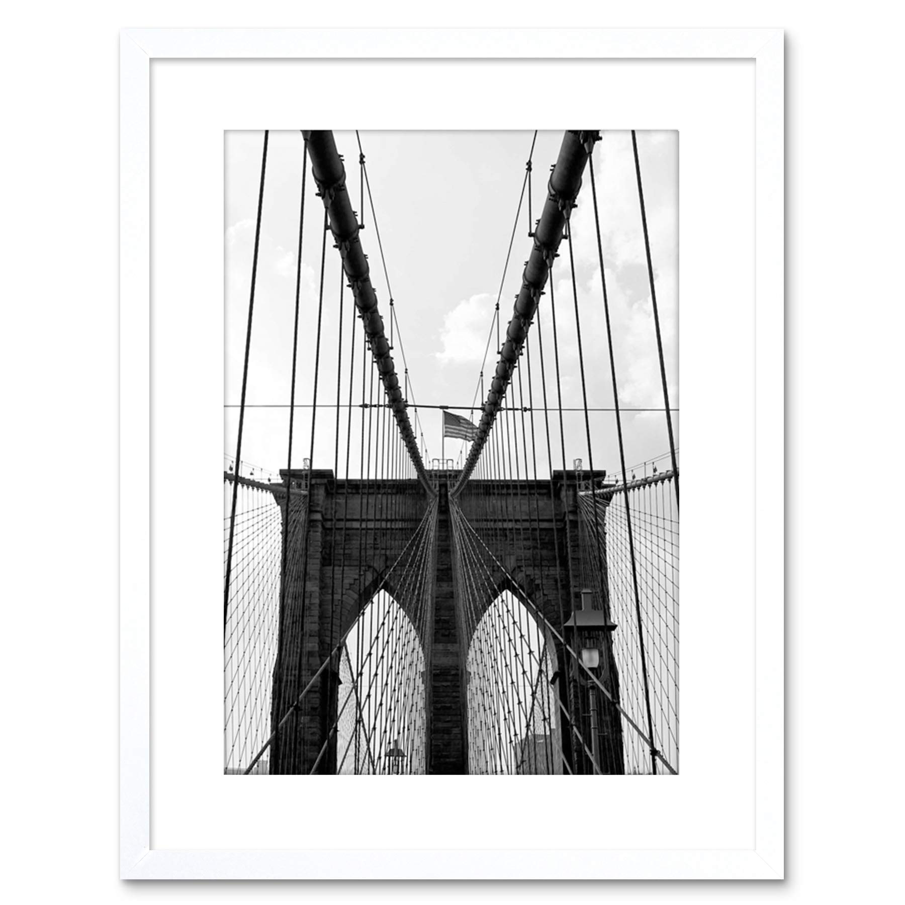 Wee Blue Coo Photo Brooklyn Bridge Gates Nyc USA New York Framed Wall Art Print