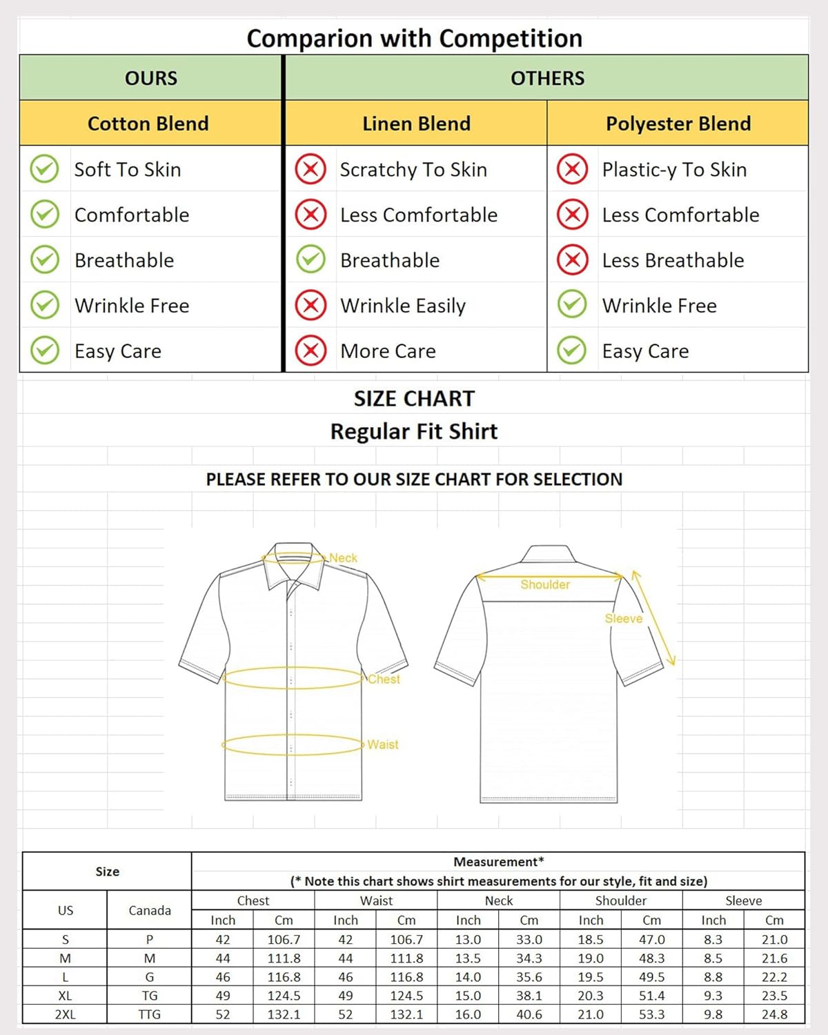 Men’s Cotton Short Sleeve Button Down Shirt – Soft Wrinkle Free Casual Shirt for Work, Travel, Summer & Parties - Image 6