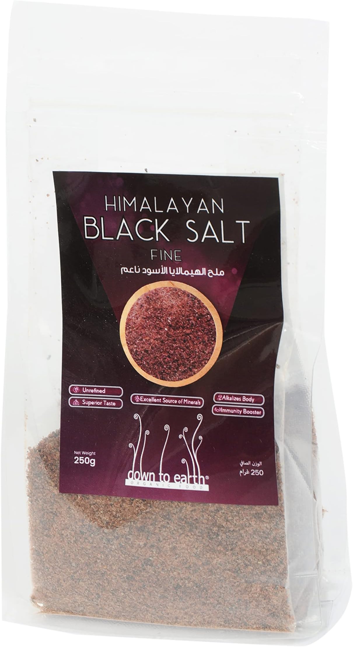 down to earth Organic Food Himalayan Black Salt Fine 250g