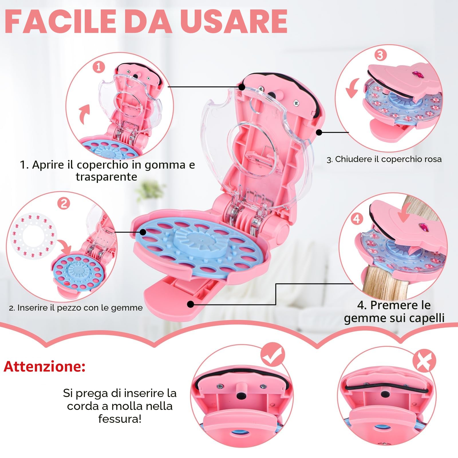 SEMKOTREE Brillantini per Capelli, Accessori Capelli Applicatore Strass con 420 Adesivi, Glitter Capelli Accessori per Capelli, Macchina Brillantini con Pinzette
