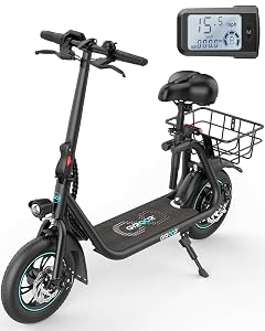 Gyroor Electric Scooter for Adults with Seat 20 25 Miles Range 450W Motor up to 15 5 18