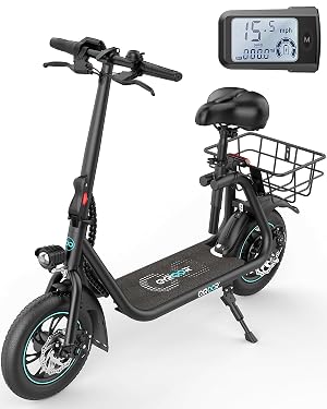 Gyroor Electric Scooter for Adults with Seat 20 25 Miles Range 450W Motor up to 15 5 18