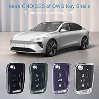 Vista 7 de OFFWEGO - Funda para llavero VW Volkswagen, compatible con Jetta Beetle Tiguan Passat Bora Polo Touran Skoda y más funda protectora de TPU suave