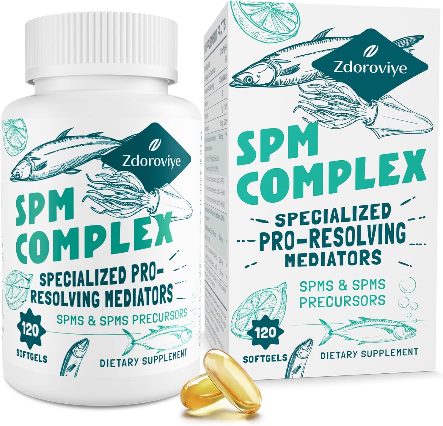Zdoroviye Specialized Pro-Resolving Mediators and SPMs Precursors Complex, SPM Supplement - 120 Softgels
