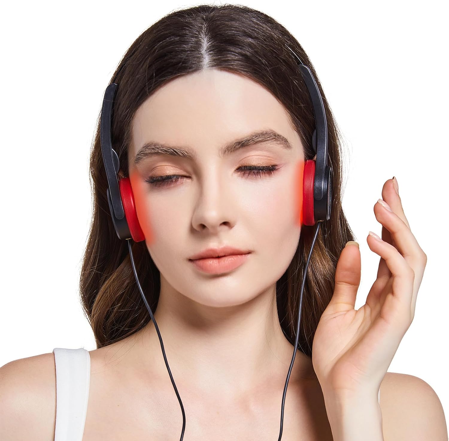 Ear Red Light Therapy, 650nm/850nm/940nm Infrared Deep Penetration, Wearable USB Powered, for General Wellness