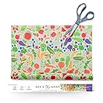 Bee\'s Wrap Beeswax Wraps for Food - Cut to Size 14x52 Wax Paper Roll - Made in USA Reusable Waxed Paper & Bowl Covers - Organic & Eco-Friendly Alternative to Aluminum Foil, Garden Party