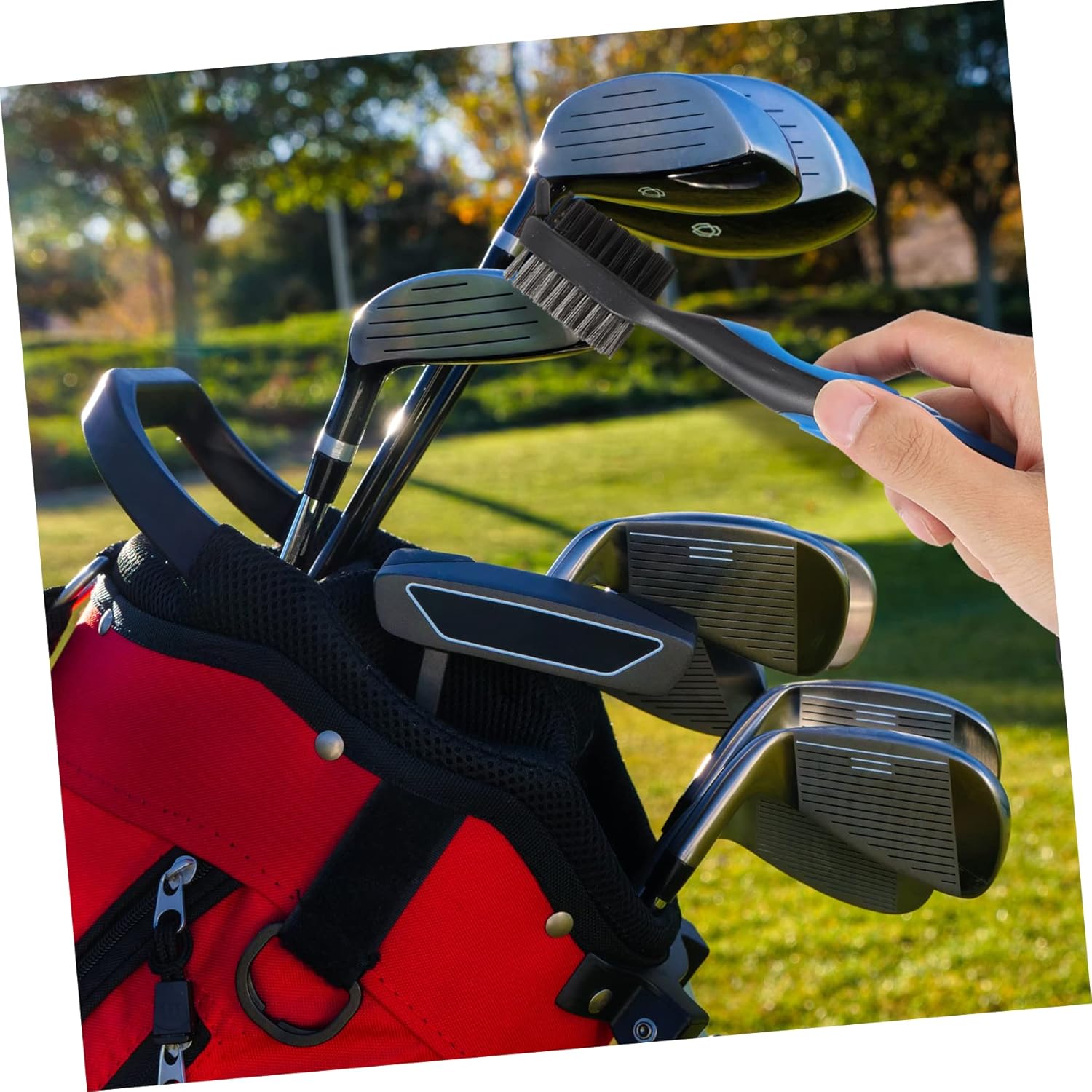 VANZACK 2sets Golf Club Cleaning Tool Double Sided Brush with Wire and Bristles for Effortless Dirt Removal Compact and Lightweight Design for Easy Carrying Suitable Shaped Shaped Grooves