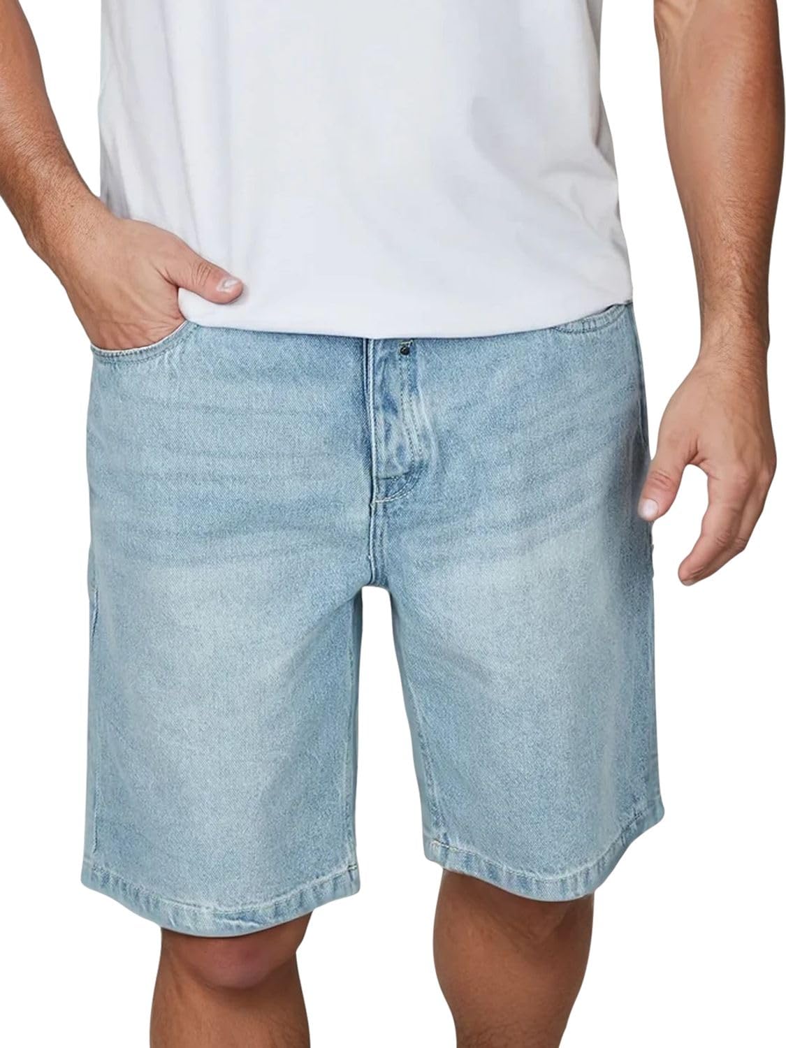 riverso Jeansy męskie Loose Fit RIVAshton krótkie spodenki letnie denim bawełna jednokolorowe niebieskie szare S M L XL XXL
