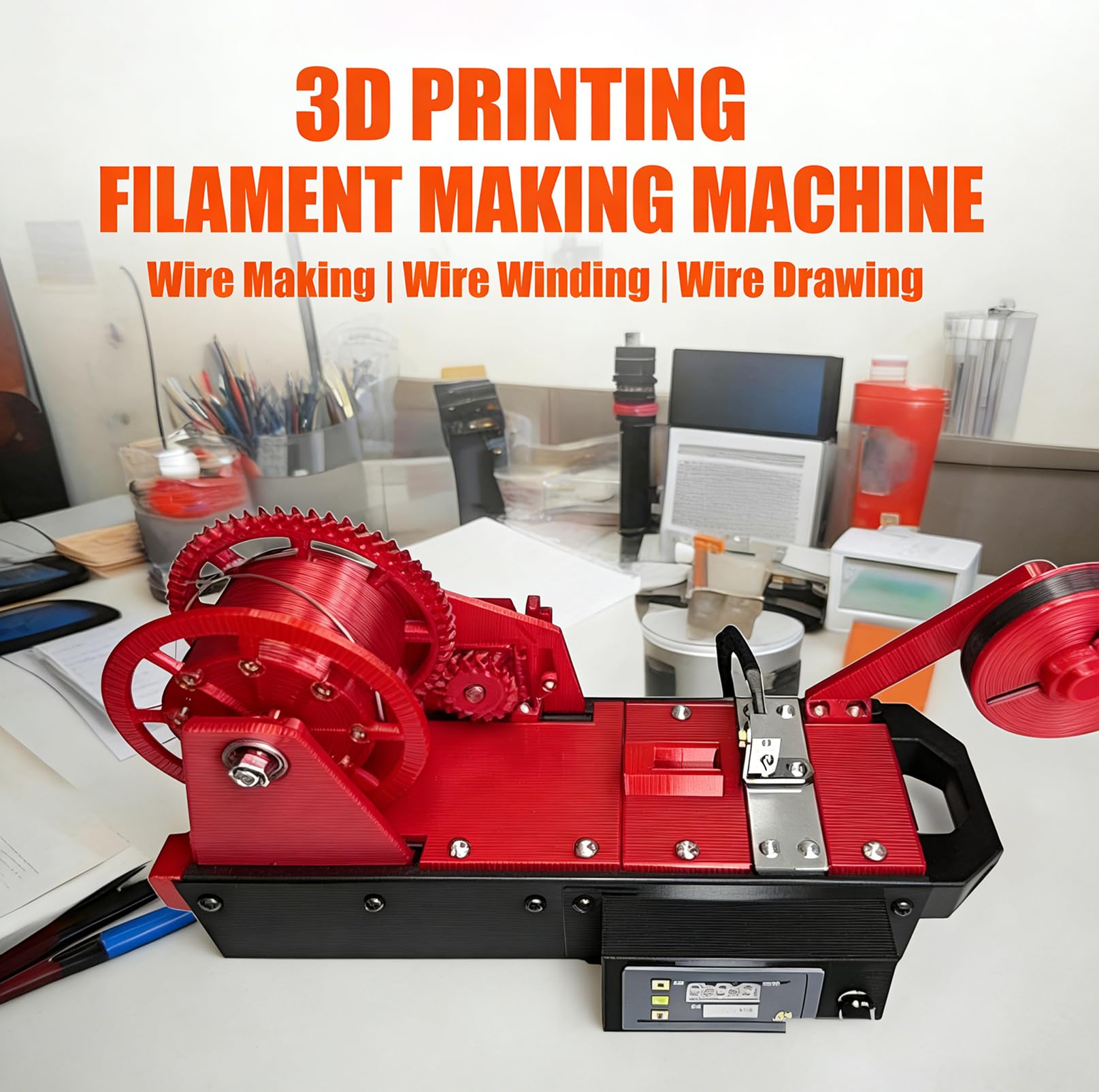 Wytłaczarka do filamentów 3D recykling plastikowych butelek do 1,75 mm filament PETG PLA, inteligentne sterowanie LCD, przenośna maszyna biurkowa dla ekologicznych majsterkowiczów, cicha praca, do