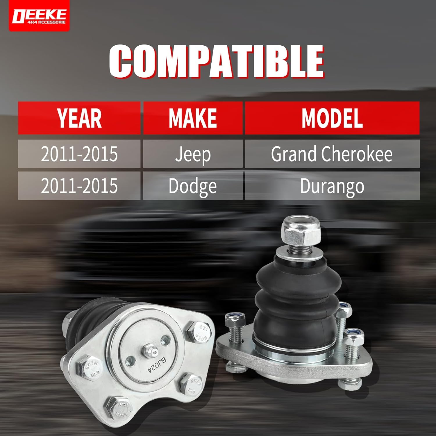 1"-4" Front Upper Suspension Ball Joints for 2011-2015 Jeep Grand Cherokee（WK2)/Dodge Durango 2011-2015