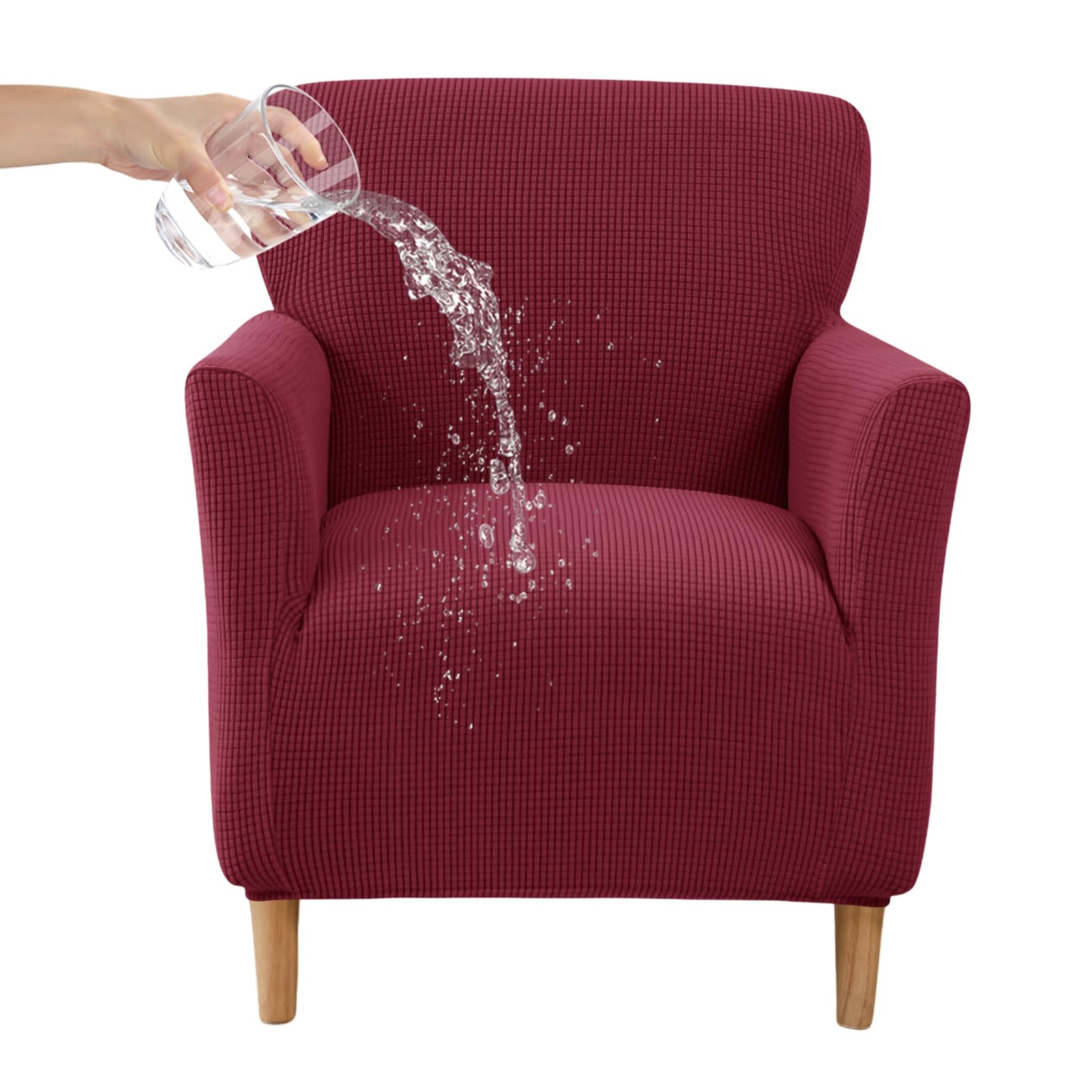 CRFATOP Stretch Mid Century Modern Armchair Slipcover 1-Piece Jacquard Accent Chair Covers with Arms Soft Waterproof Chair Slipcovers for Living Room