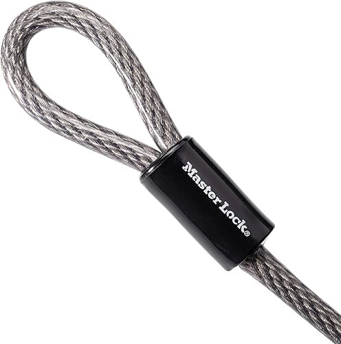 Miniatura 2 de Master Lock Cable de bloqueo de bicicleta de acero, 30 pies de largo x 38 pulgadas de diámetro, cable recubierto de vinilo con extremos en bucle,