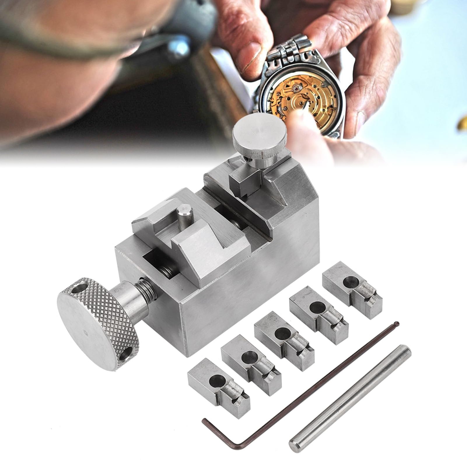 Herramienta de Reparación y Extracción de Correa de Reloj de Cinco Cuentas de Primera Calidad, Hecha de Acero Resistente para Ajustar Fácilmente la Correa del Reloj