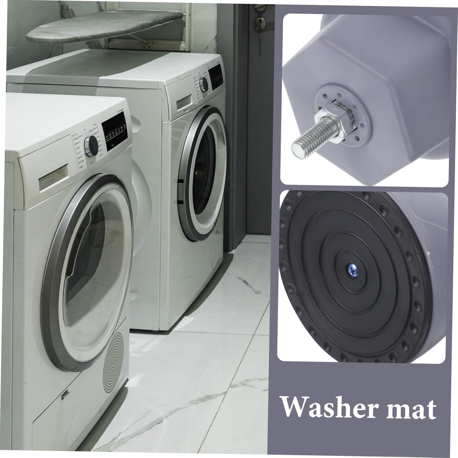 4pcs - Pads for Washing Machines and Dryers Shockproof Foot Mats for Noise Reduction and for Fridges and Furniture