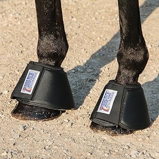 Dura-Tech Cushion Lite Bell Boots for Horses | Size X-Large | Color Black | Lightweight Horse Protection | Impact Absorbing | Comfortable Padding | Secure Double Hook & Loop Closures | Non-Rub Lining