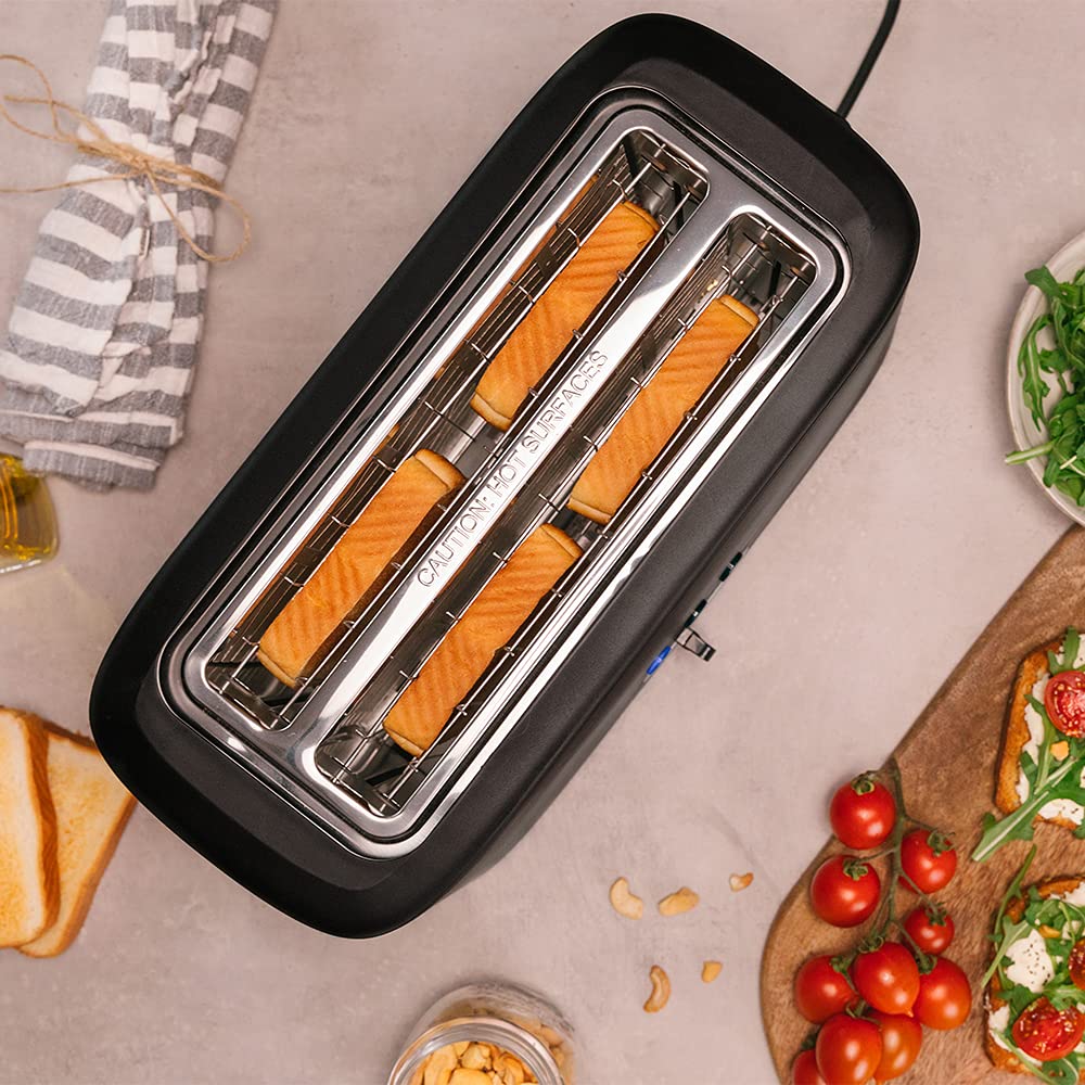 Cecotec Grille-pain Toast&Taste 16000 Extra Double. 1630 W, Plastique avec 2 fentes longues extra-larges, 6 Niveaux de grillage