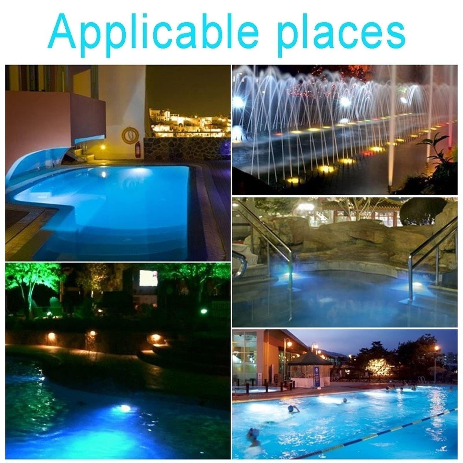 2PCS Focos Led Piscina - RGB Foco LED Subacuático Incrustado, Foco Empotrable Con Mando A Distancia RF A Prueba De Agua IP68, Foco De Jardín De Acero Inoxidable, Para Jardín, Estanque(85-230V,15W)