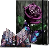 Vista 8 de Rossy Carpeta para tarjetas coleccionables, 9 bolsillos, impermeable, con 360 bolsillos laterales de carga para tarjetas deportivas y de fútbol