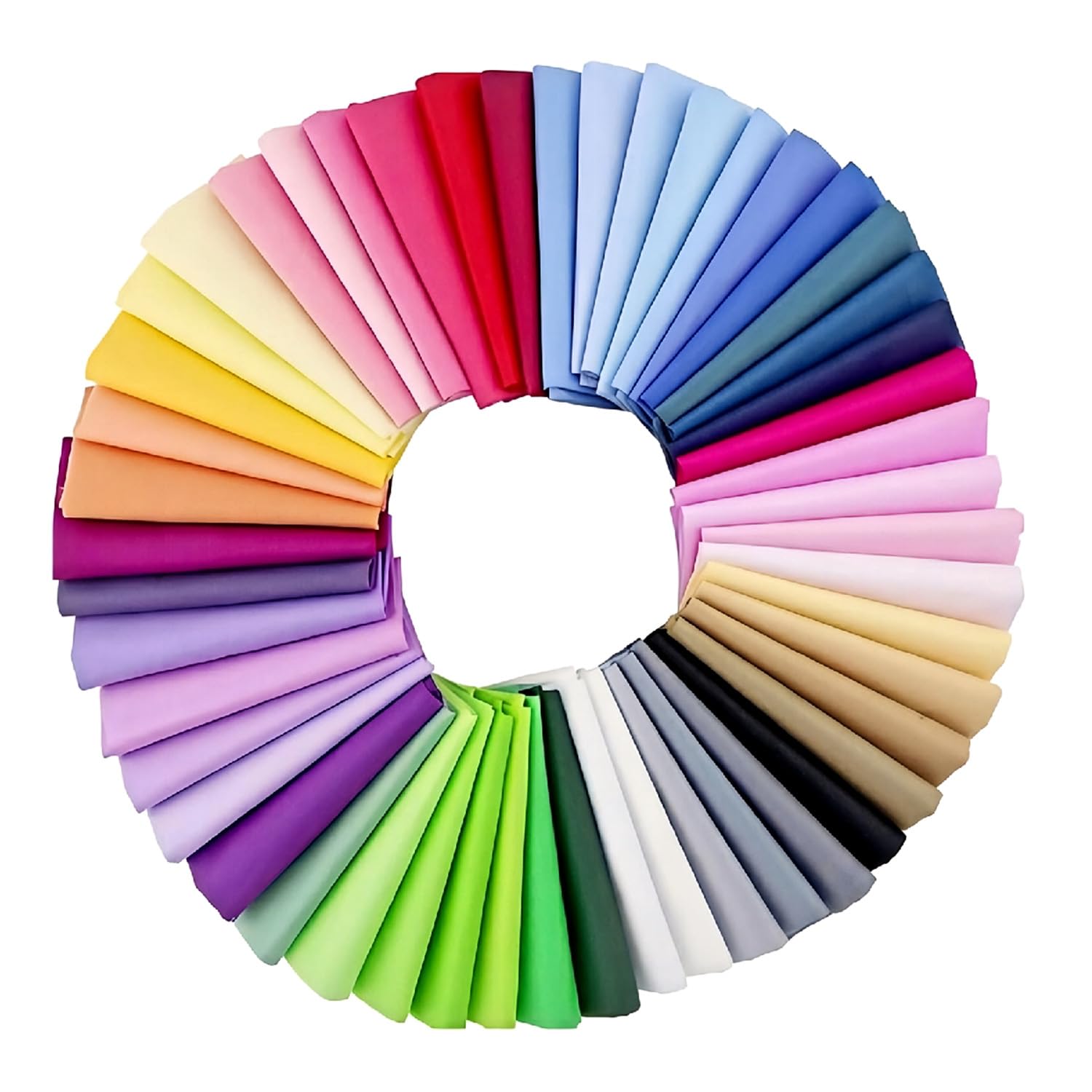Gaomumu 50 PCS Colourful Cotton Fabric Squares, 10x10cm Precut Quilting & Patchwork Bundle, Squares for Sewing, Artcraft, and Embroidery Projects