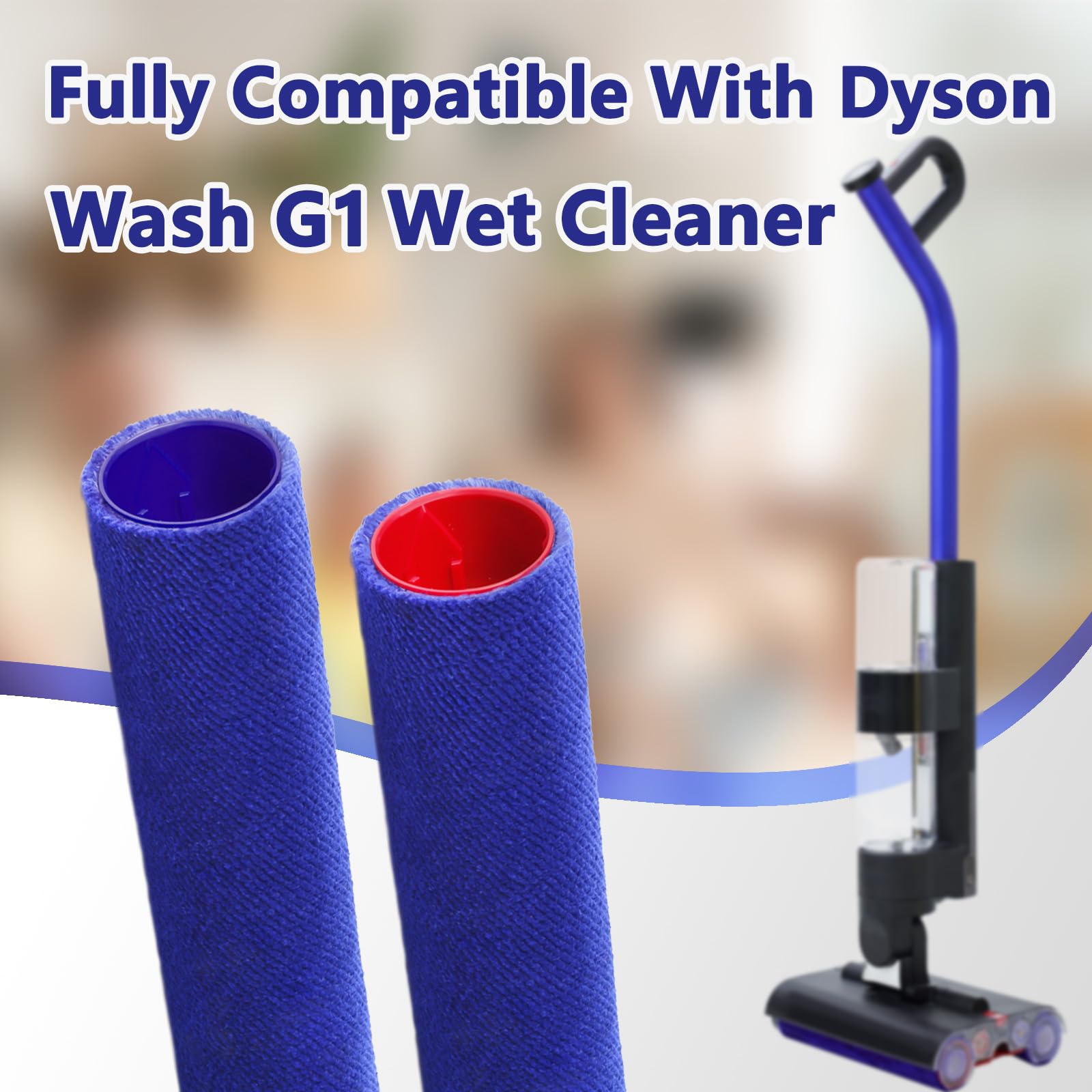 2 cepillos de rodillo de repuesto compatibles con aspiradora Dyson Wash G1, accesorios de cepillo de doble tambor, 2 rodillos de cepillo