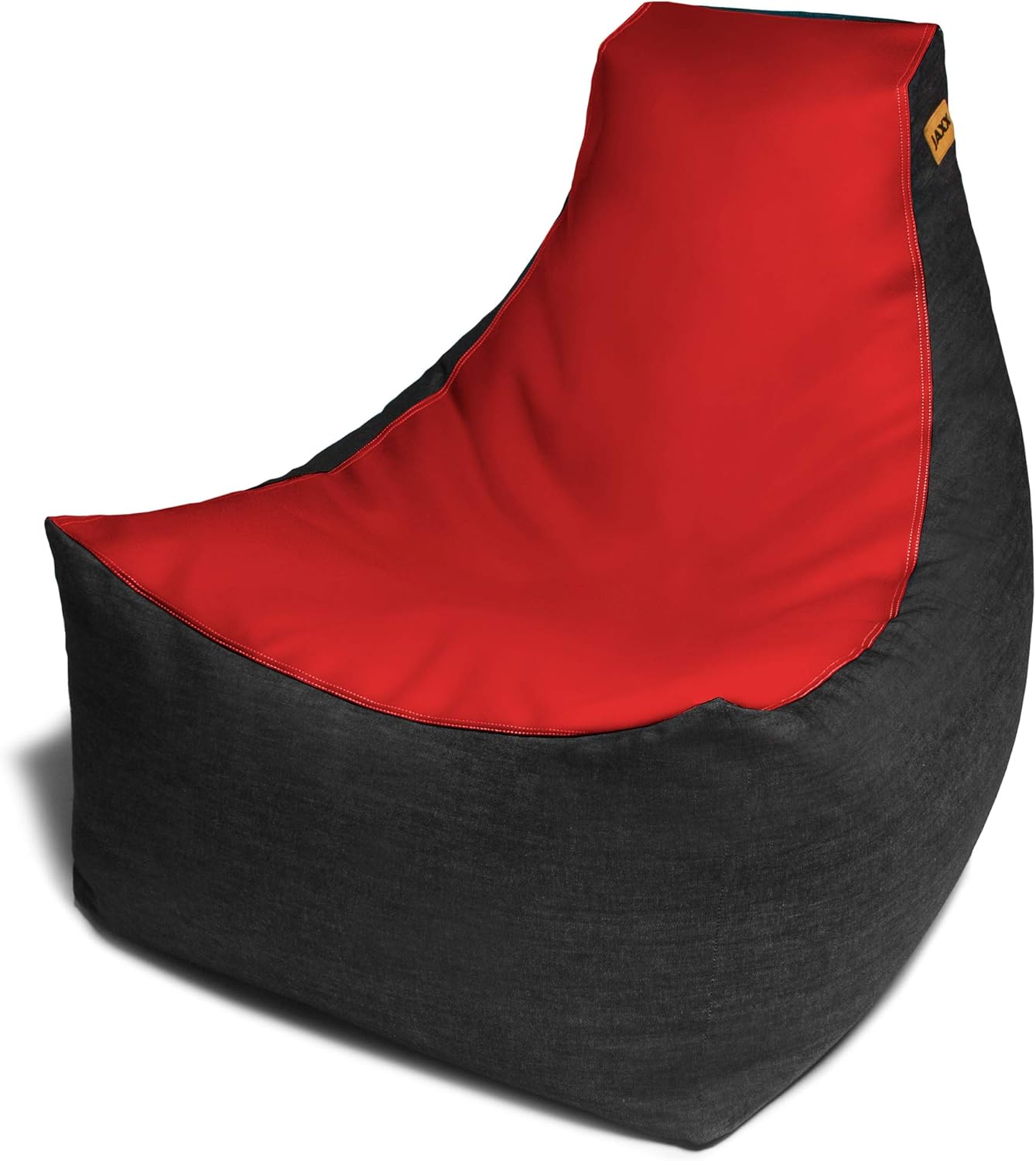 Jaxx Pixel Gamer Bean Bag Chair, Premium Vinyl/Dark Denim, Red