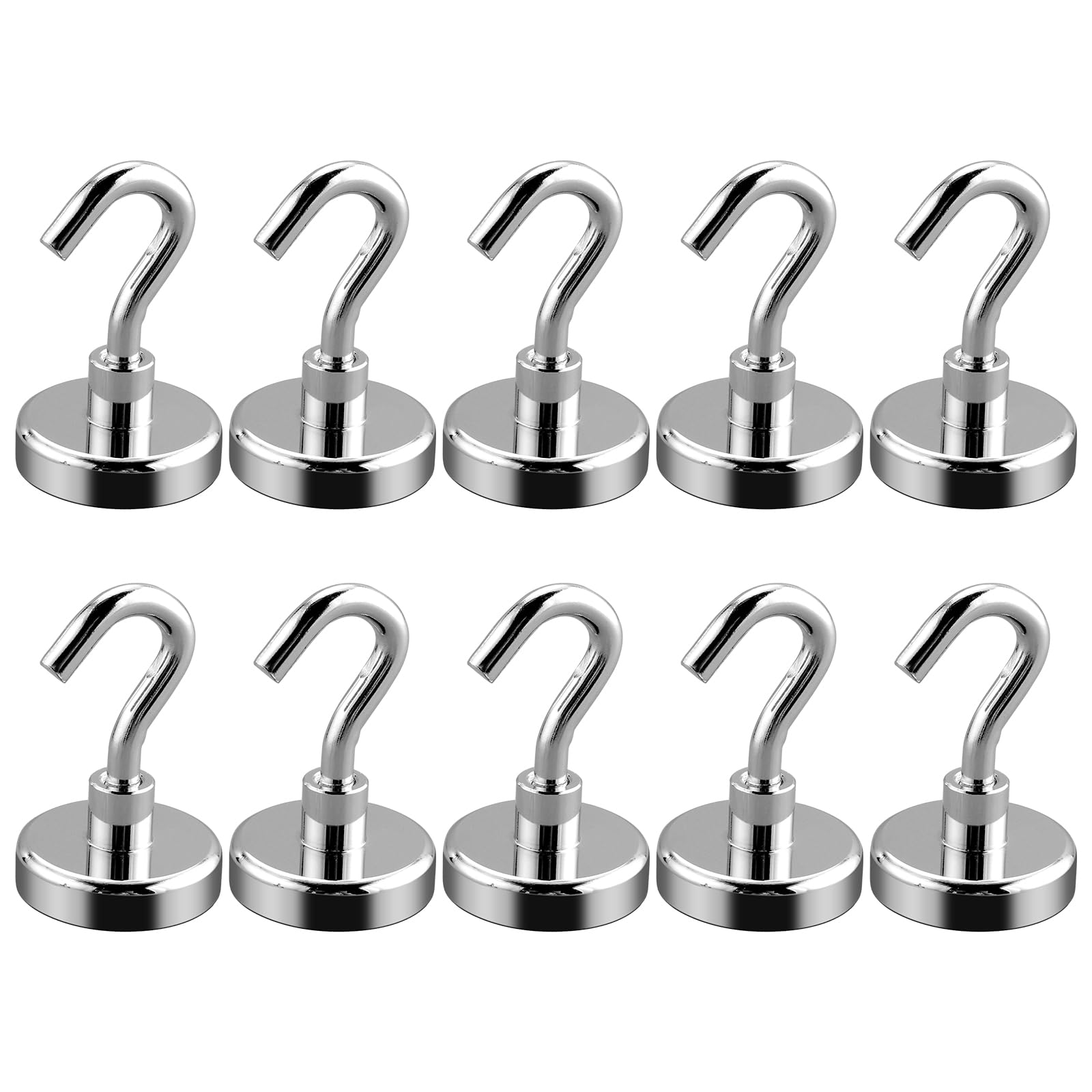 Ganci magnetici, 25 kg, magnetici al neodimio, extra forti, 25 mm, senza punzonatura, 10 pezzi