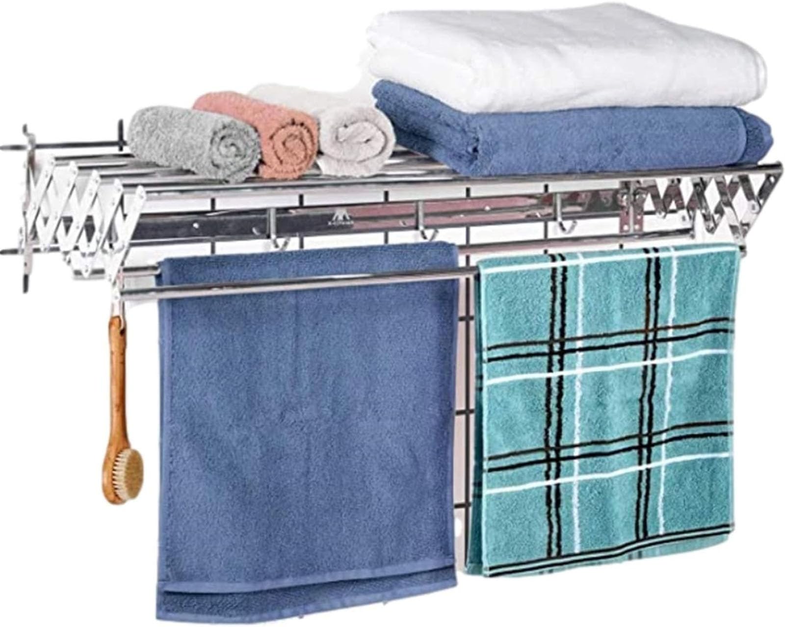 Étendoir mural pliable 40 cm extensible en aluminium pour balcon et salle de bain