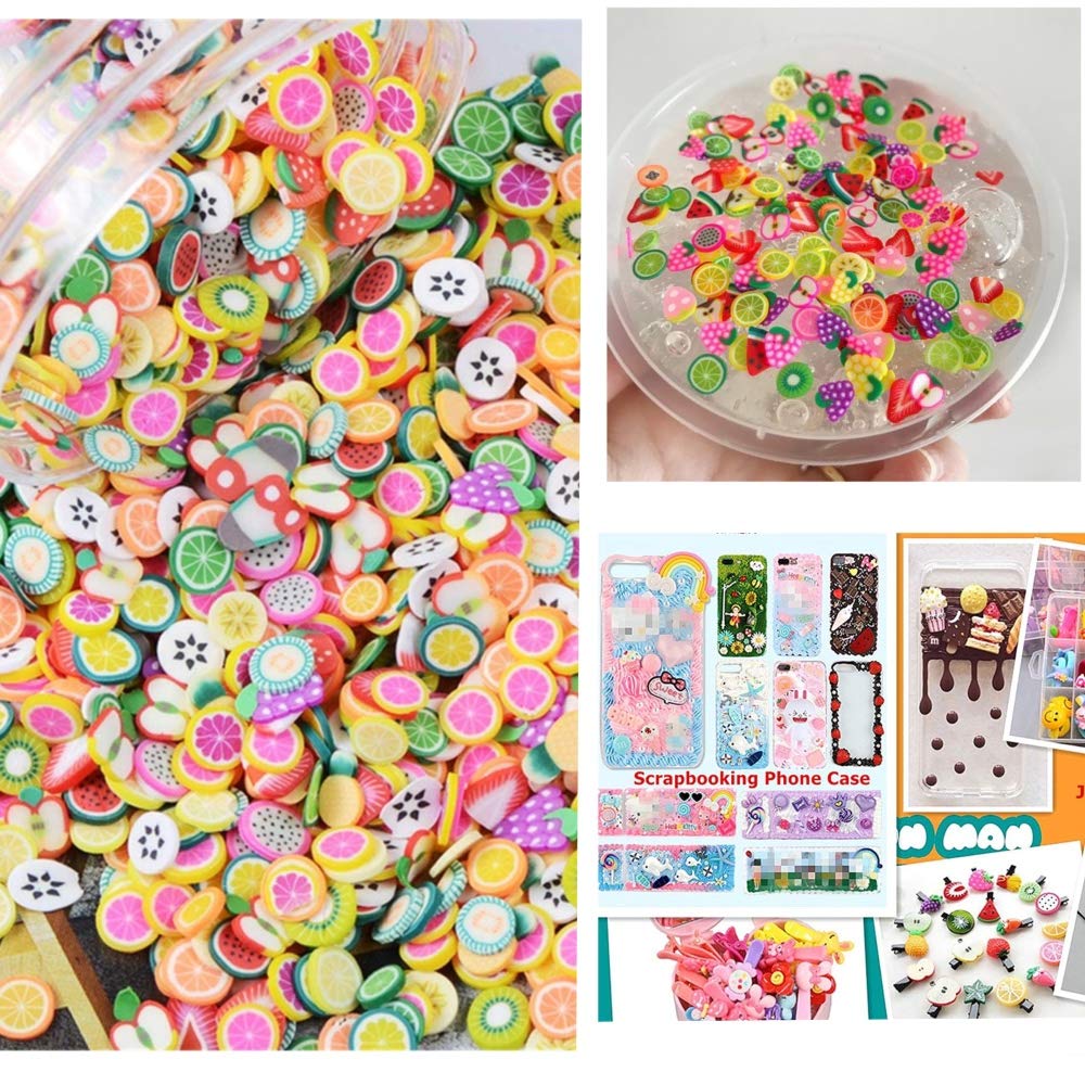 40g Fruit Resin Flatbacks Polymer Clay Decoration Filler DIY Mud Particles Sprinkles for Scrapbook Phone Case Nail Art Miniature Fairy Garden - Multicolour.-image-6