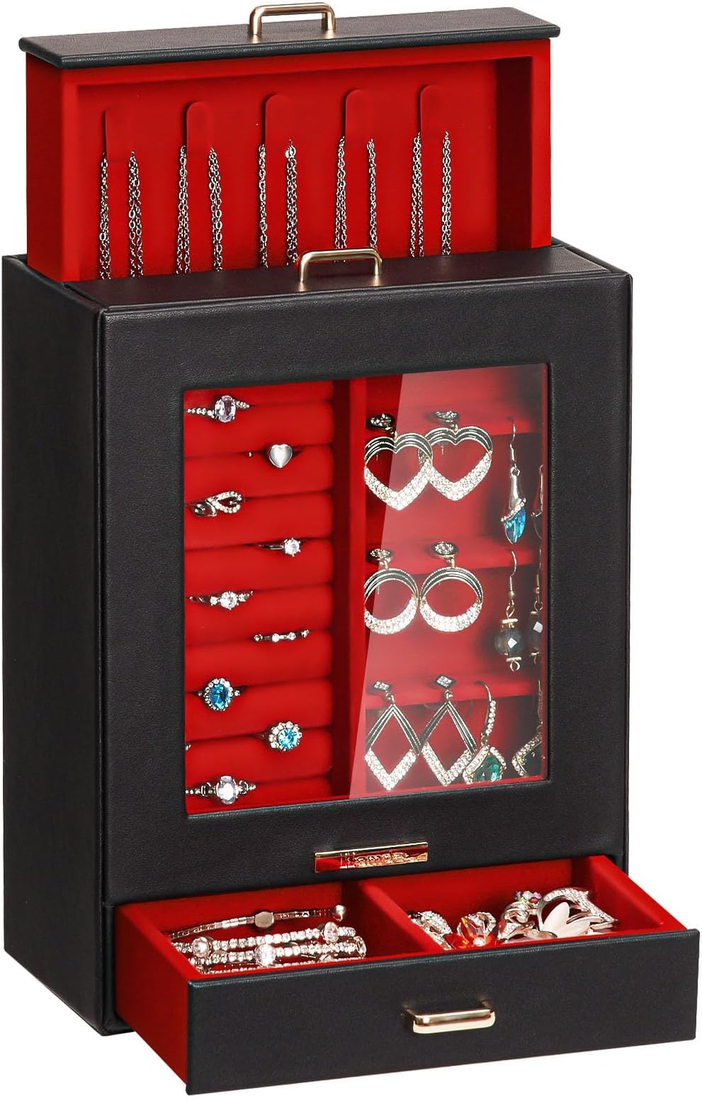 Homde Display Jewelry Box for Girls: Starter Organizer with Clear Window